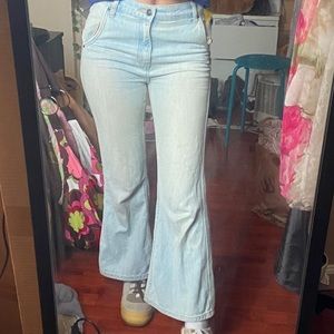 Light-washed BDG high-waisted bell bottom jeans